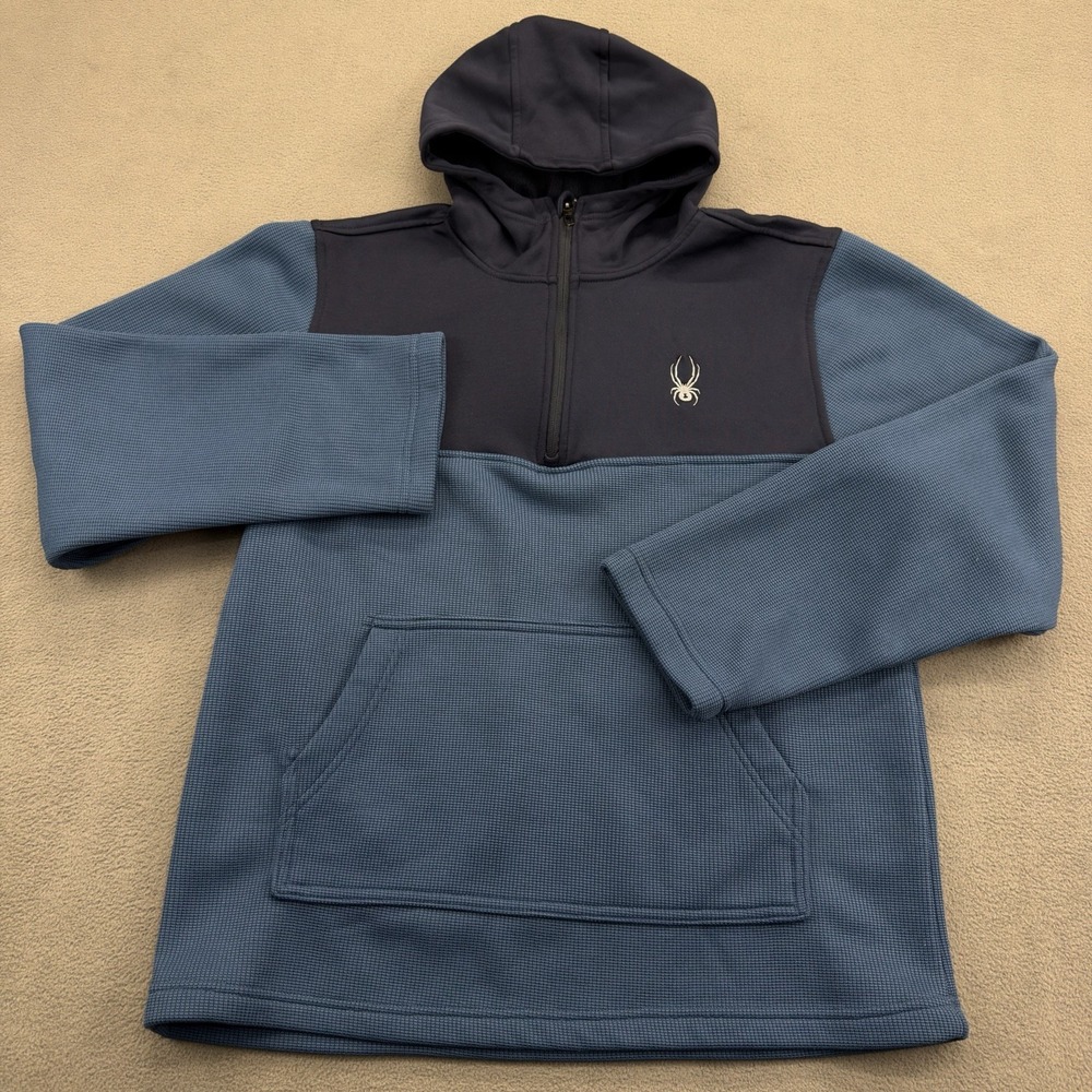 Spyder Pullover Mens Large Navy Blue Fleece Performance Outdoor Half Zip Jacket